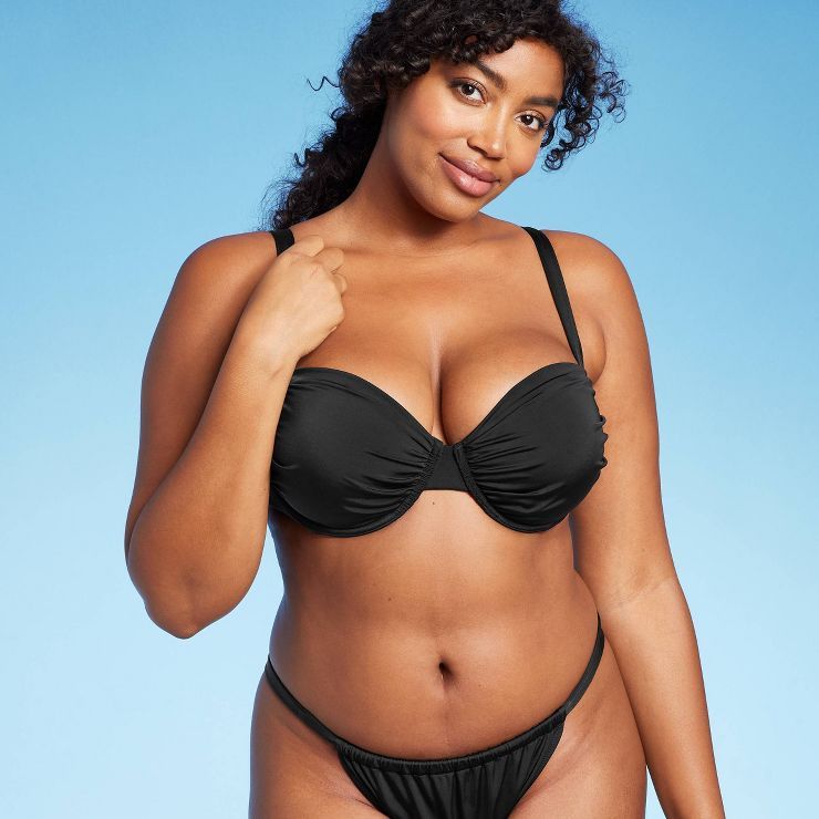 Women's Lightly Lined Shirred Underwire Bikini Top - Shade & Shore™ | Target