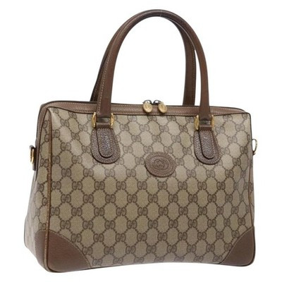 GUCCI GG Supreme Hand Bag PVC Beige Gold Auth 141390 | eBay | eBay US