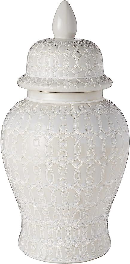 TIC Collection Hand Crafted and Hand Painted Ellery Jar, Multi-Tonal Shades of Cream, Taupe, & Gr... | Amazon (US)