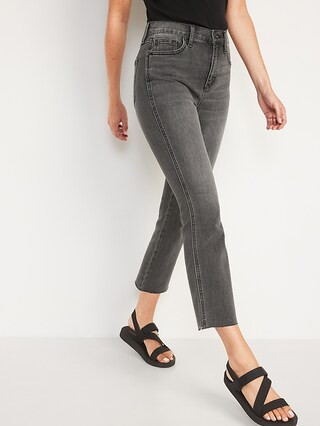 High-Waisted Raw-Edged Flare Ankle Jeans For Women | Old Navy (US)
