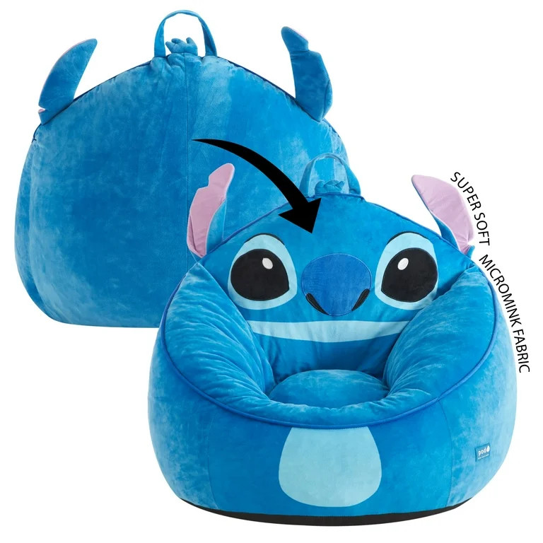 Disney Stitch Compressed Foam Bean Bag Chair for Kids, Blue | Walmart (US)
