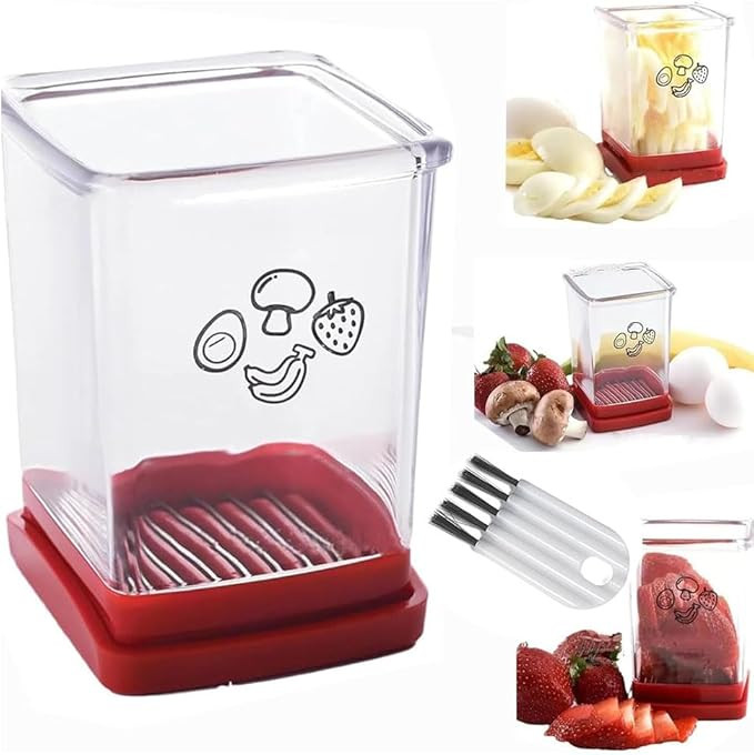 Cup Slicer,Fruit and vegetable fast slicer, Stainless Steel Fruit Slicer Cup Egg Slicer, Stainles... | Amazon (US)