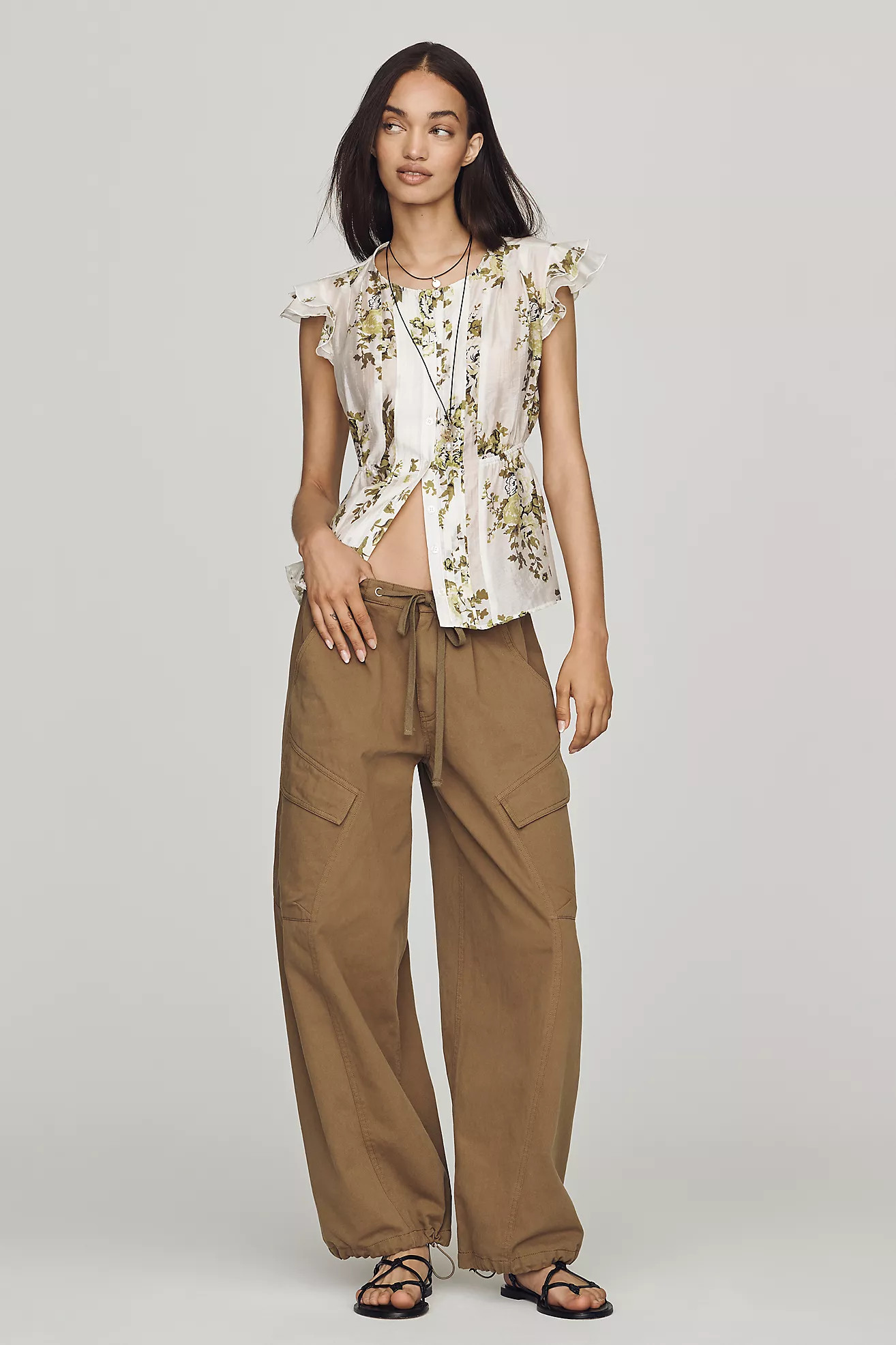 By Anthropologie Flutter-Sleeve Blouse | Anthropologie (US)
