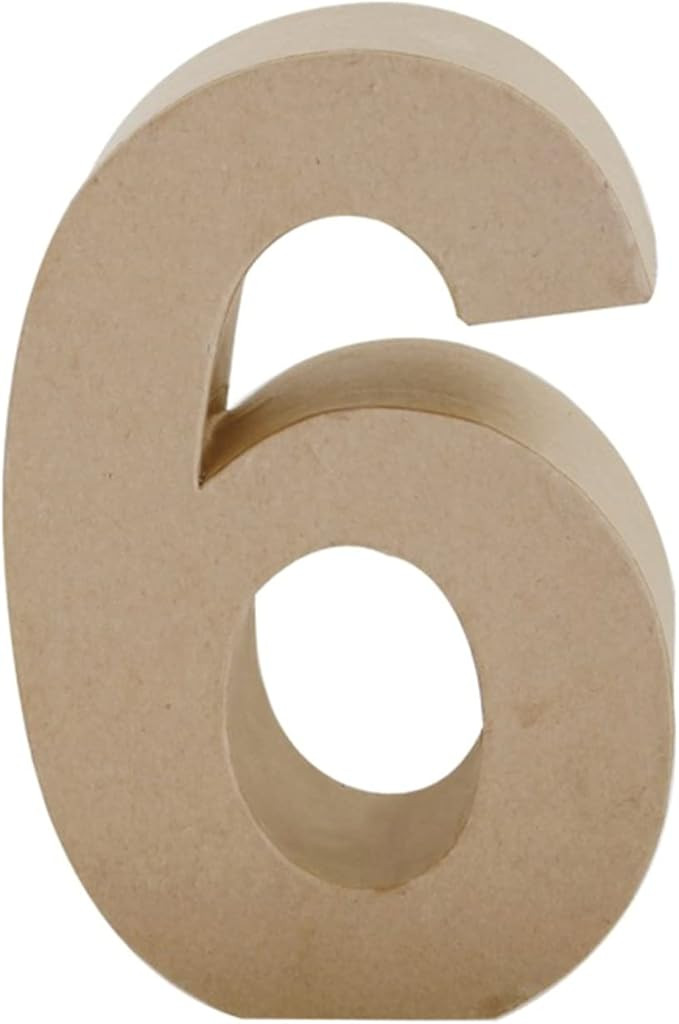 Papier Mache Number, 4 in, Brown | Amazon (US)