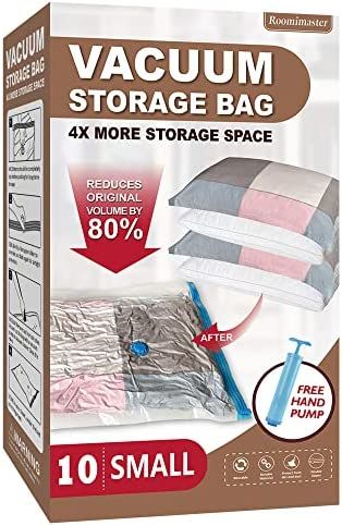 Vacuum Storage Bags, 10 Small Space Saver Bags Vacuum Seal Bags with Pump, Space Bags, Vacuum Sea... | Amazon (CA)
