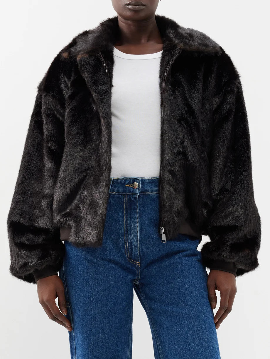Pam faux-fur zip-up bomber jacket | Matches (UK)