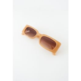 Full-Rim Rectangle Sunglasses in Orange | Chicwish