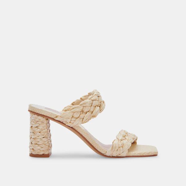 PAILY RAFFIA HEELS IN VANILLA RAFFIA | DolceVita.com