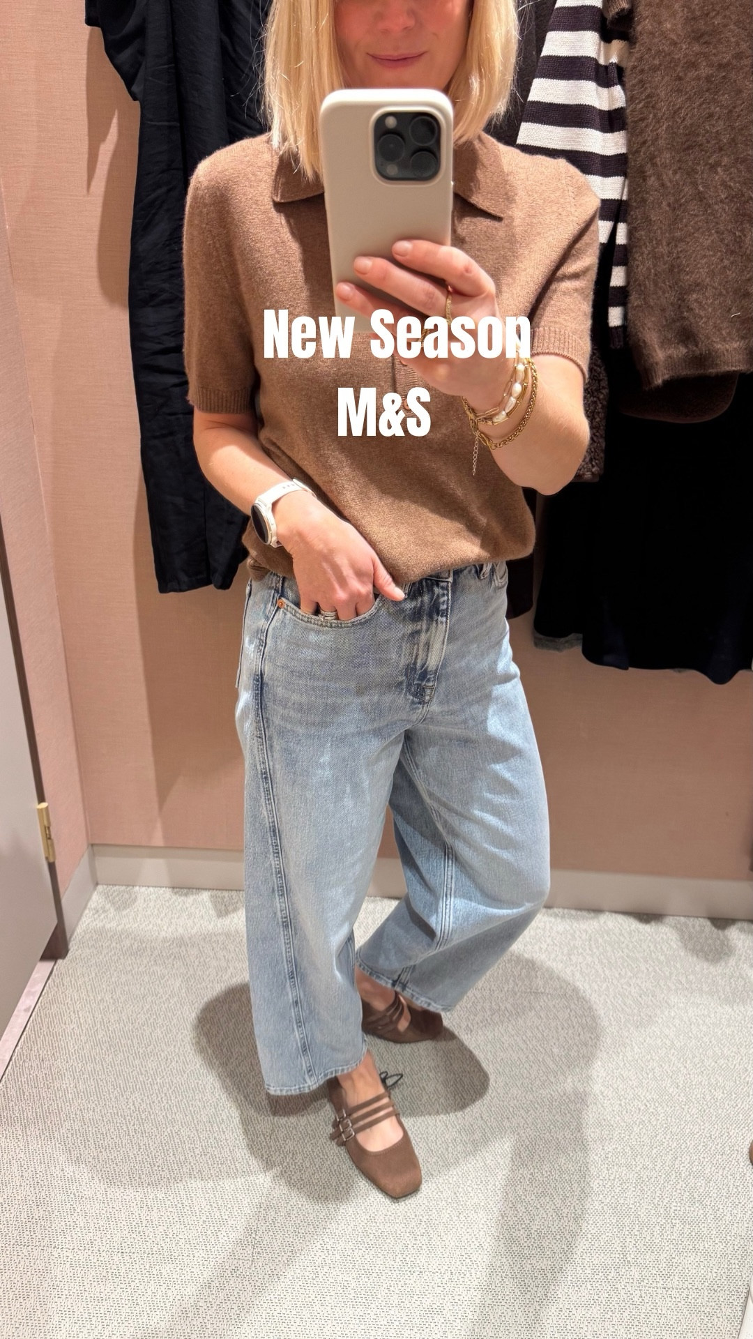 New in at M&S 

Wearing XS or 6 in all pieces 

Can’t find the first polo neck knit top online I’m afraid 

Cocoa and chocolate still big for spring summer but lots of lovely blues too. 🤎🩵

New season 
Denim 
Jeans 

#LTKspring #LTKuk #LTKeurope
