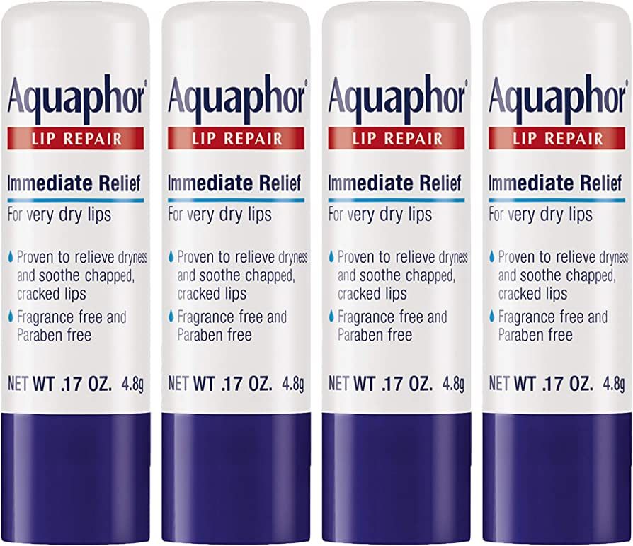Aquaphor Lip Repair Stick - Soothes Dry Chapped Lips - 0.17 Ounce (Pack of 4) | Amazon (US)