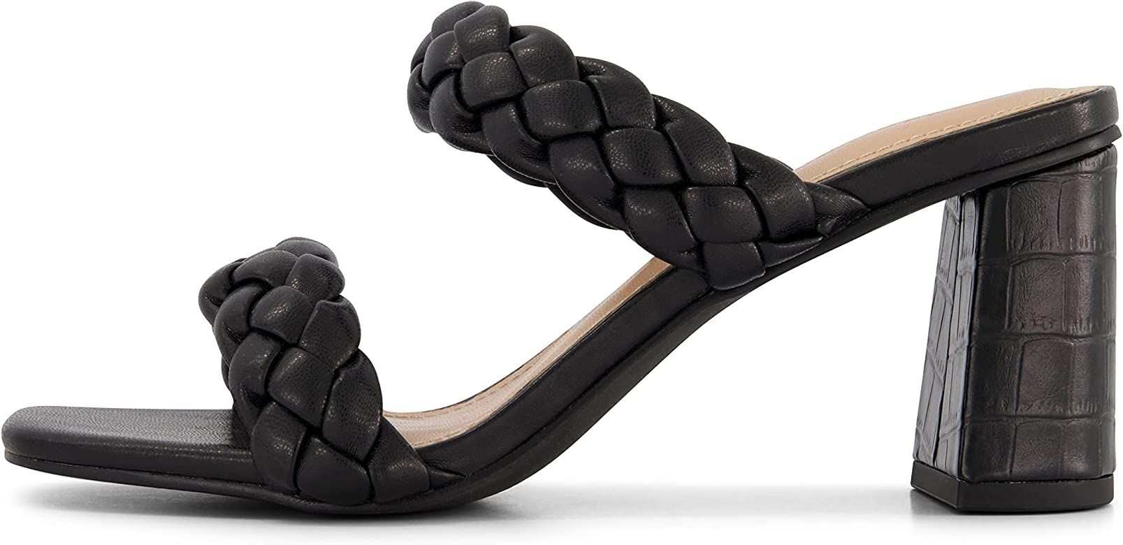 Dunes + CUSHIONAIRE Technology Women's Iris braided Heel Sandal +Memory Foam Insoles and Wide Wid... | Amazon (US)