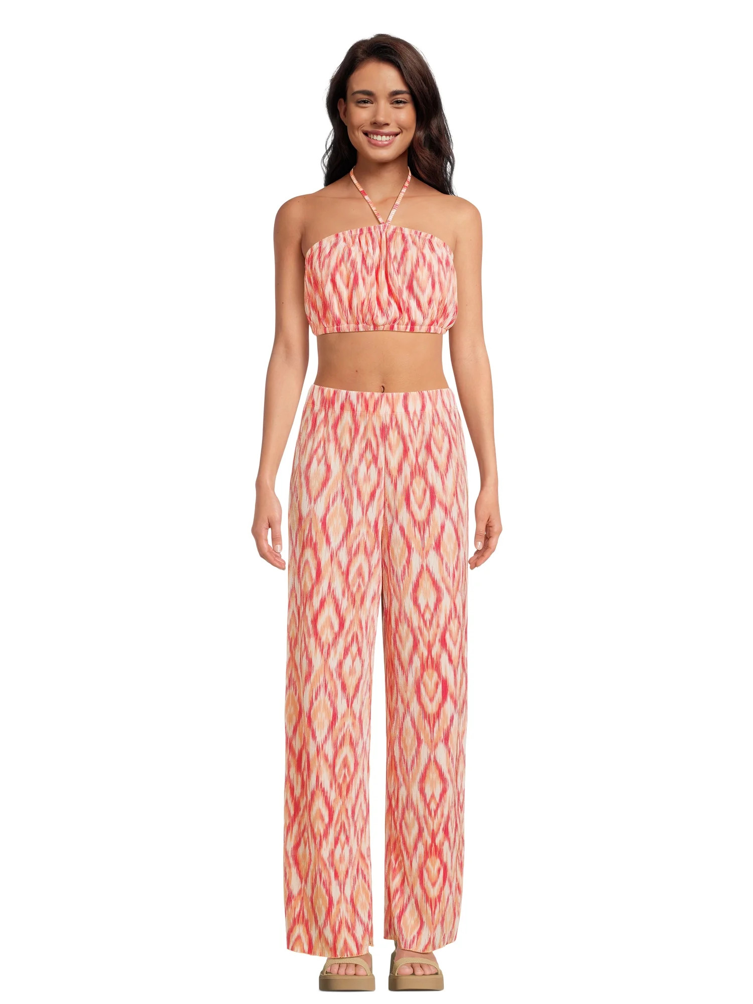 No Boundaries Tube Top and Pants Set, 2 Piece, Women’s and Women’s Plus | Walmart (US)
