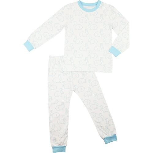 Blue And White Knit Bunny Pajamas - Shipping Mid-March | Cecil and Lou