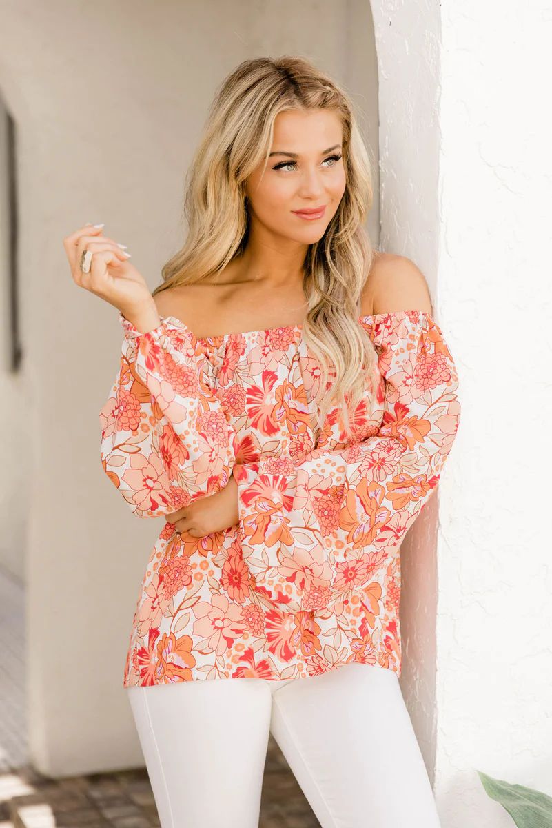Going Public Multi Floral Off The Shoulder Blouse | Pink Lily
