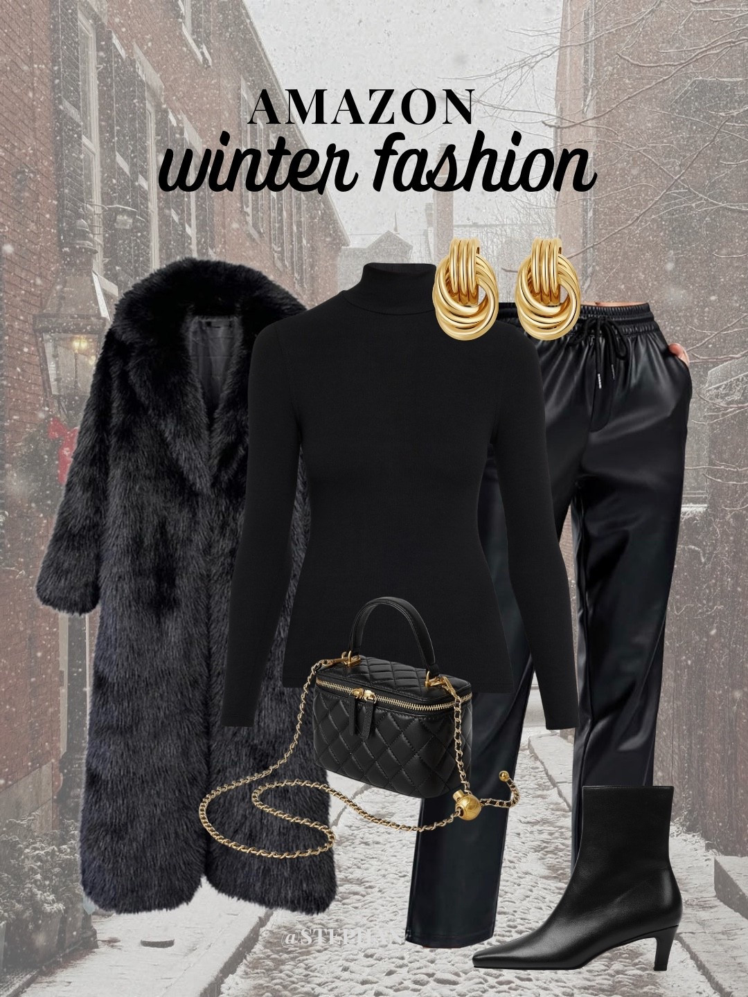 A chic all-black winter outfit that feels elevated. The faux leather straight-leg pants are a timeless staple, styled with a classic turtleneck, faux fur coat, and sleek black booties. An easy go-to for winter dinners, errands, or holiday plans.🖤✨


#winteroutfit
#blackwinteroutfit
#chicwinter
#monochromeoutfit
#winterstyle
#elevatedstyle
#fauxleatherpants

#LTKFindsUnder50 #LTKSaleAlert #LTKootd