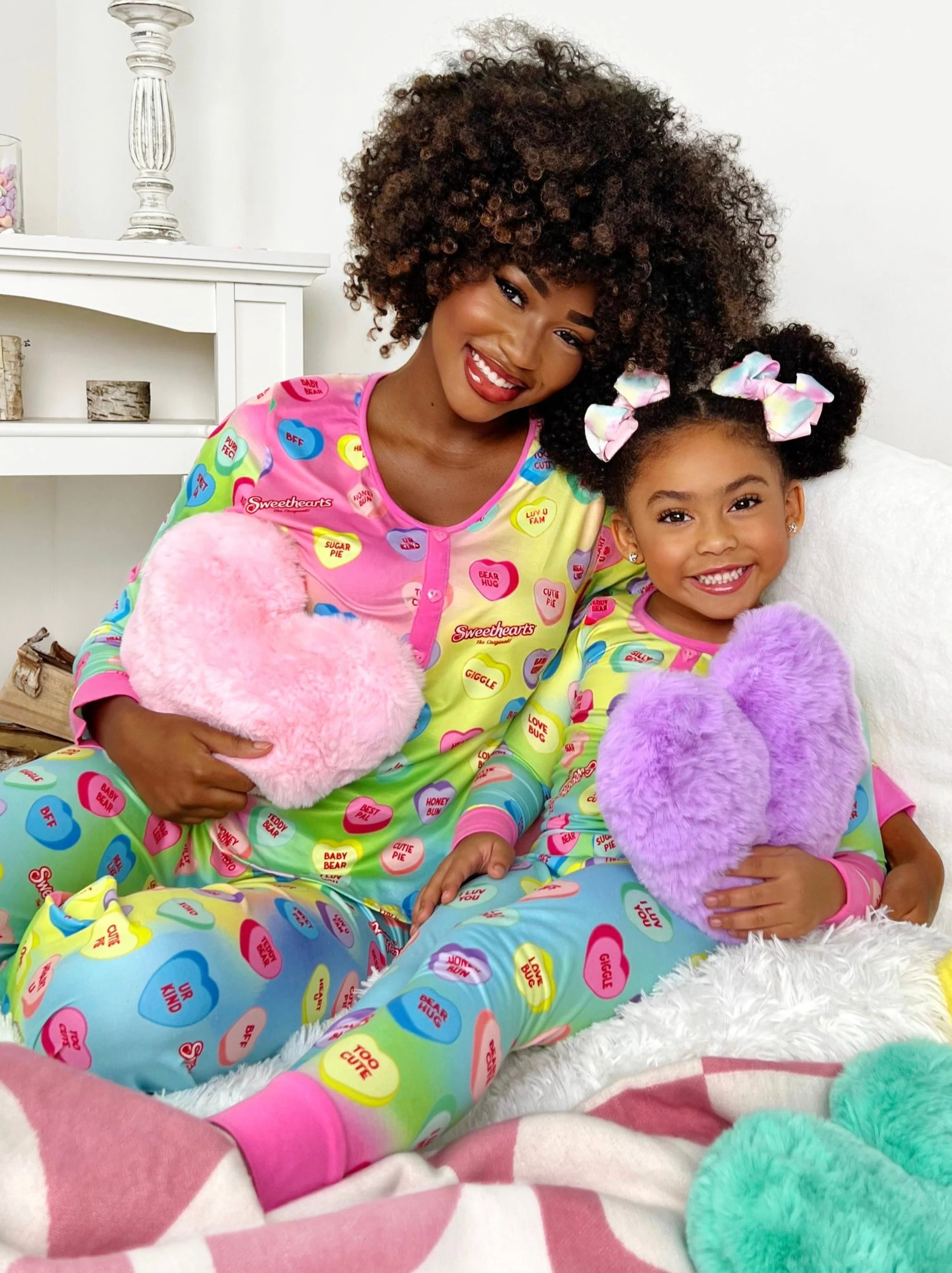 Sweethearts x Mia Belle Mommy and Me YOU+ME Pastel Pajamas | Mia Belle Girls