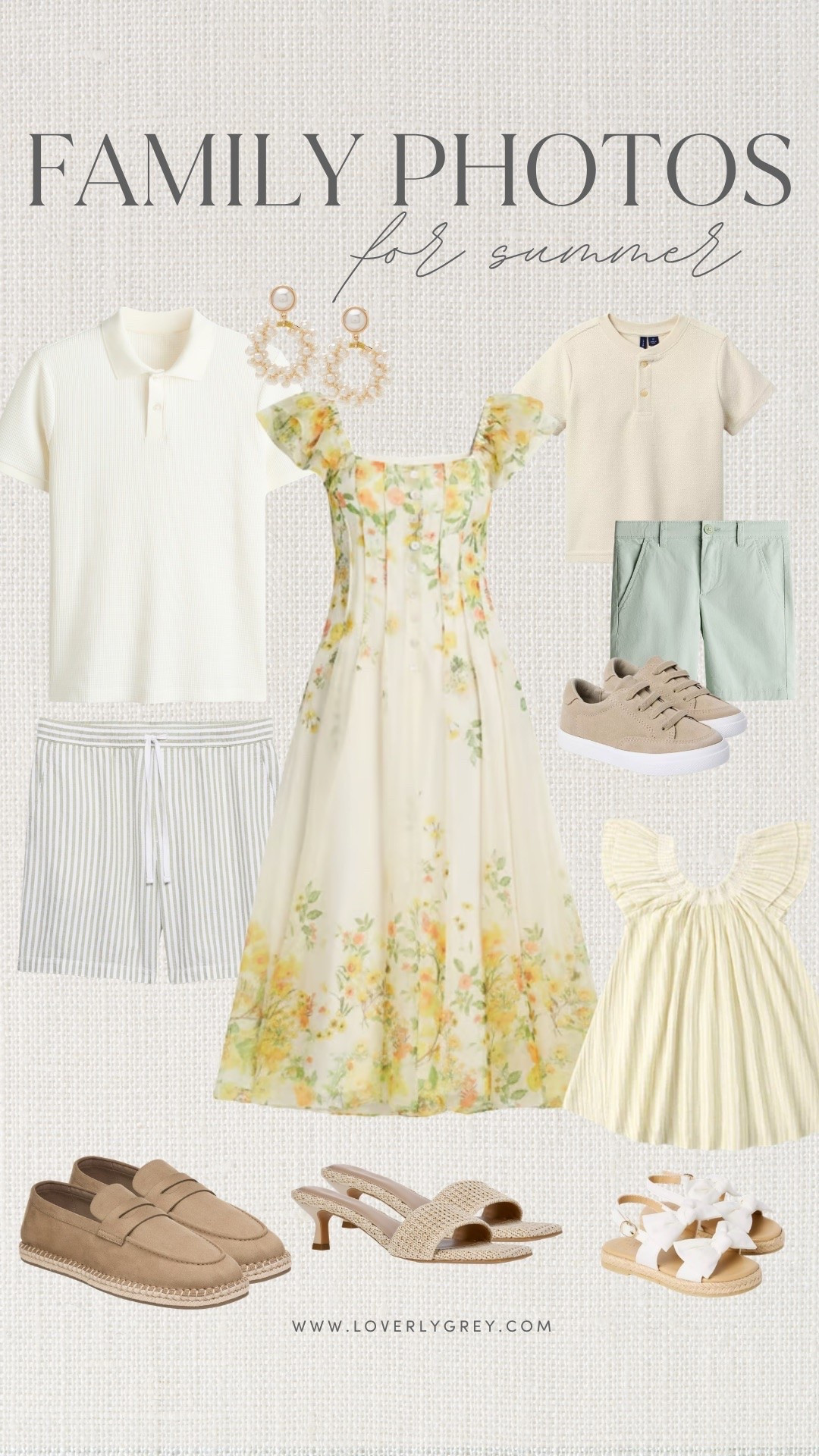 Soft florals, buttery yellows, and light neutrals make the prettiest combo for summer family photos 🌼 These coordinated looks feel timeless, elevated, and perfect for beach sessions, golden hour portraits, or vacation memories.

loverly grey, summer family photo outfits, floral family outfits, neutral family style, beach photo outfits, coordinated family looks, yellow floral dress, summer family style, kids photo outfits, coastal family outfits, family picture inspiration

#LTKKids #LTKMens #LTKSeasonal