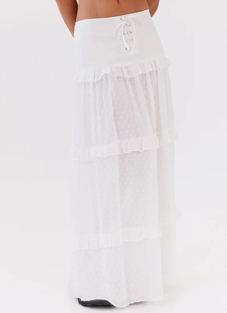 Esmeralda Maxi Skirt - White | Peppermayo (Global)