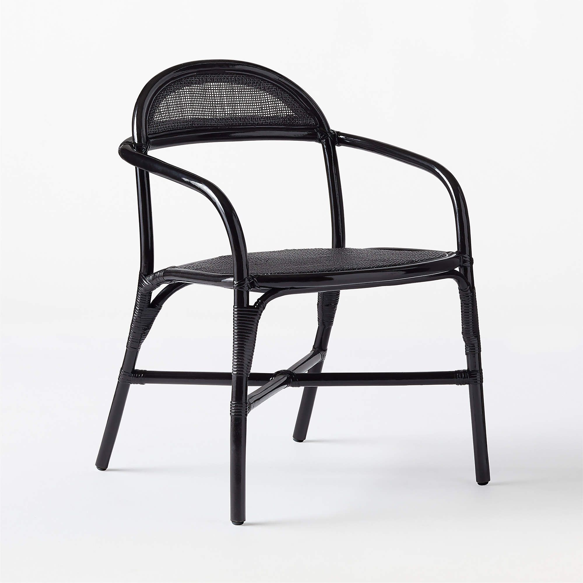 Valzer High-Gloss Black Rattan Dining Chair + Reviews | CB2 | CB2