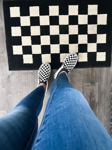 Checkerboard entryway mat for under $20!! Matches perfect to some checkered vans slip ons 

#LTKhome #LTKFind #LTKunder50