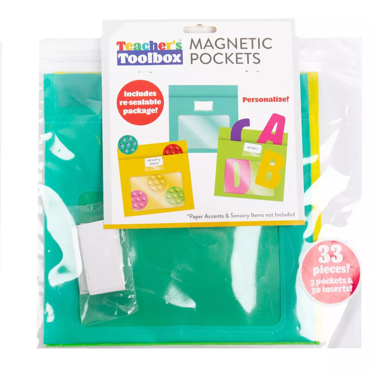 Teacher's Toolbox 33pc Functional Fabric Décor Magnetic Pockets | Target