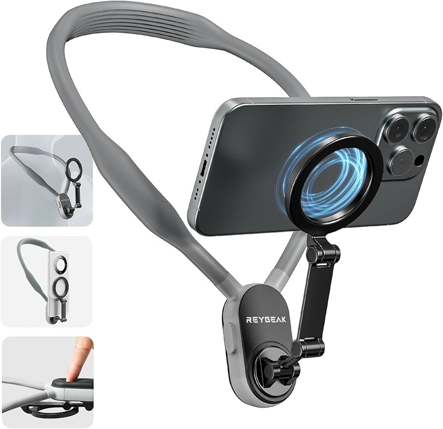 REYGEAK for Magsafe POV Neck Mount for iPhone 15/14/13/12 Pro Mini/Plus/Pro/Pro Max,Hand Free Nec... | Amazon (US)