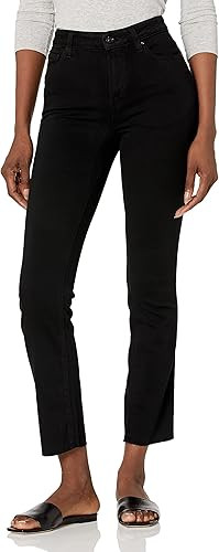 PAIGE Women's Cindy High Rise Straight Leg in Black Shadow | Amazon (US)