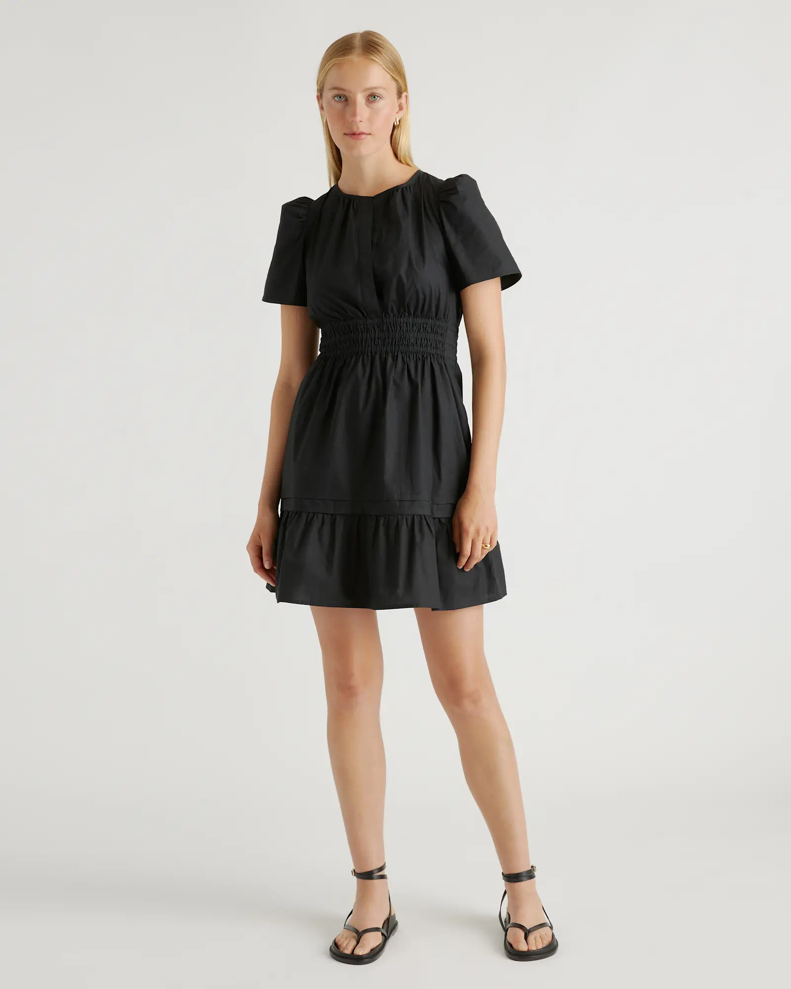 100% Organic Cotton Tiered Mini Dress | Quince