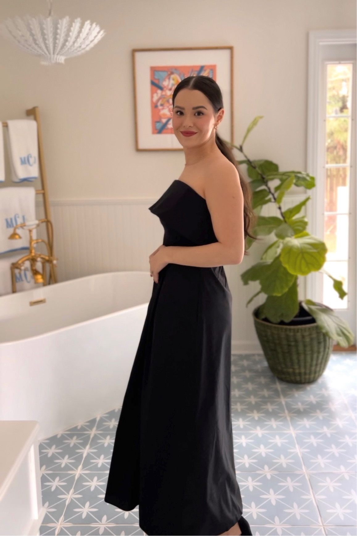 Black strapless Amazon dress under $100. Perfect for a wedding guest dress or black tie event. Wearing a small — back is smocked and I’m 5’2 for reference !

#LTKunder100 #LTKwedding #LTKunder50