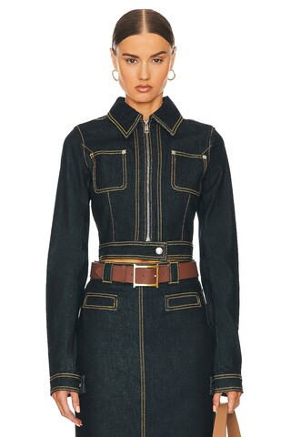 Helsa Denim Small Jacket in Indigo Blue from Revolve.com | Revolve Clothing (Global)