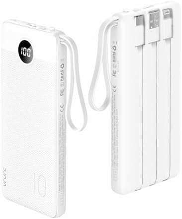 VRURC Portable Charger Power Bank, 10000mAh Travel Essentials Battery Pack, 5 Outputs 2 Inputs Sl... | Amazon (US)