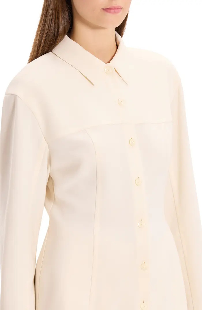 Theory Sculpted Seam Long Sleeve Button-Up Shirt | Nordstrom | Nordstrom