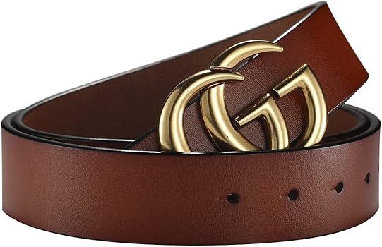 Fashion G-Style Gold Buckle Unisex Belt for Men or Women [3.8cm Belt Width] | Amazon (US)