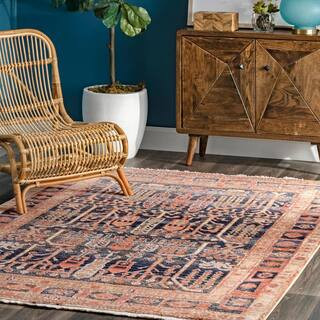 Belen Arboreal Landscape Fringe Multi 8 ft. x 10 ft. Area Rug | The Home Depot