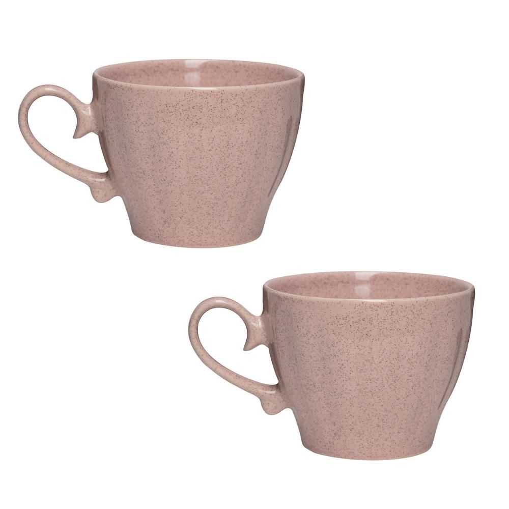 Amici Home Primitive Travertine 18 oz. Pink Ceramic Coffee Mug (Set of 2) | The Home Depot