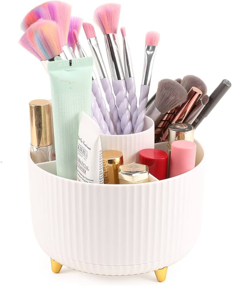 LEICURACE 360 Rotating Makeup Organizer Desktop Lazy Susan Cosmetic Desk Storage Container Makeup... | Amazon (US)