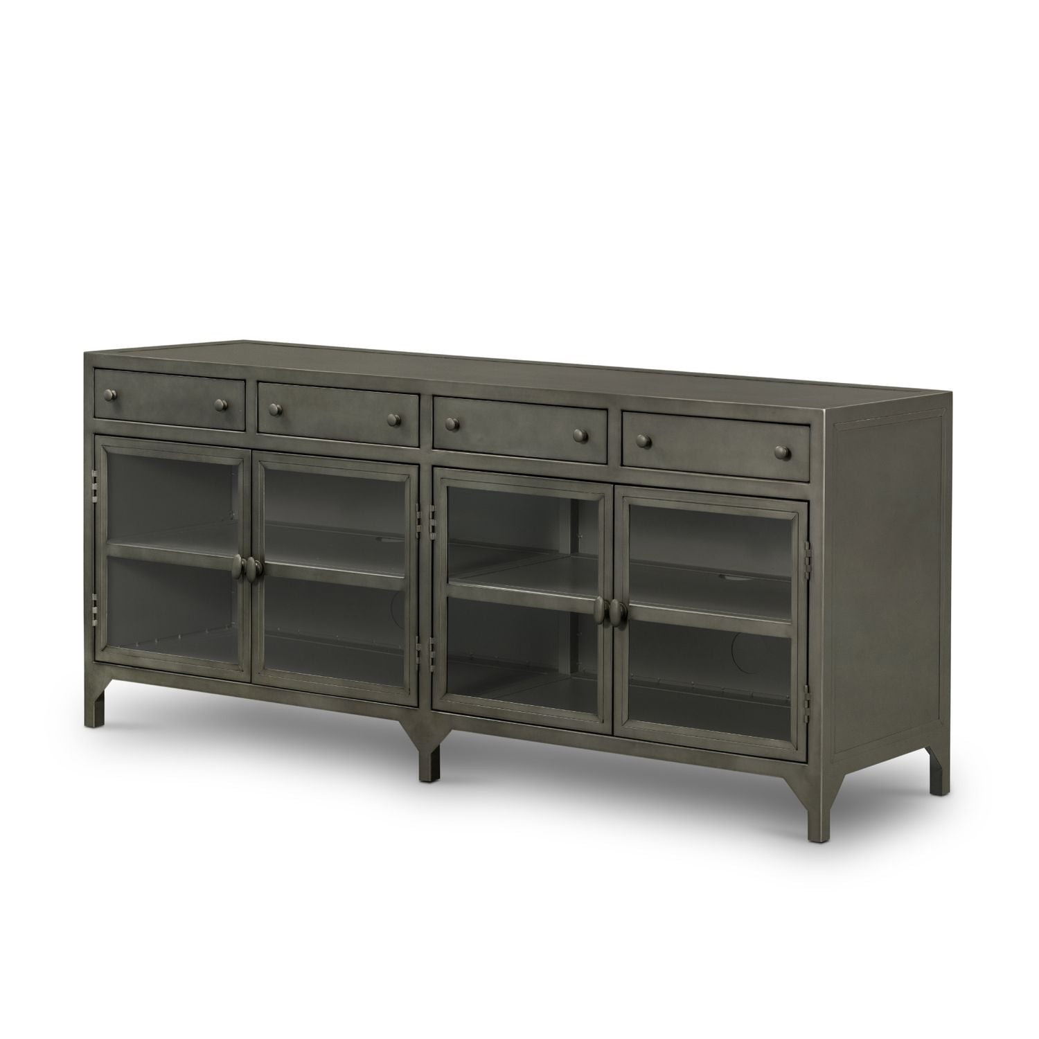 Shadow Box Media Console in Gunmetal | Burke Decor