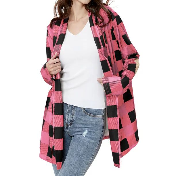 Women Colorblock Plaid Elbow Patch Long Sleeves Cardigan - Walmart.com | Walmart (US)