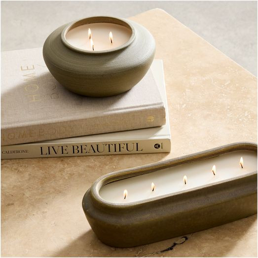 Charlie Ceramic Filled Candles - Smoked Woods | West Elm (US)