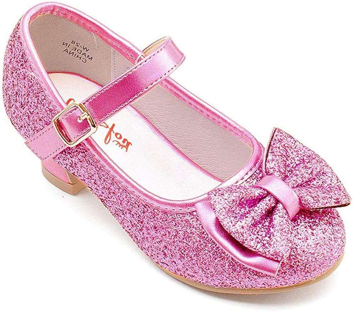 Walofou Flower Girls Dress Shoes Wedding Party Heel Mary Jane Princess Shoes Flats for Kid Toddler | Amazon (US)
