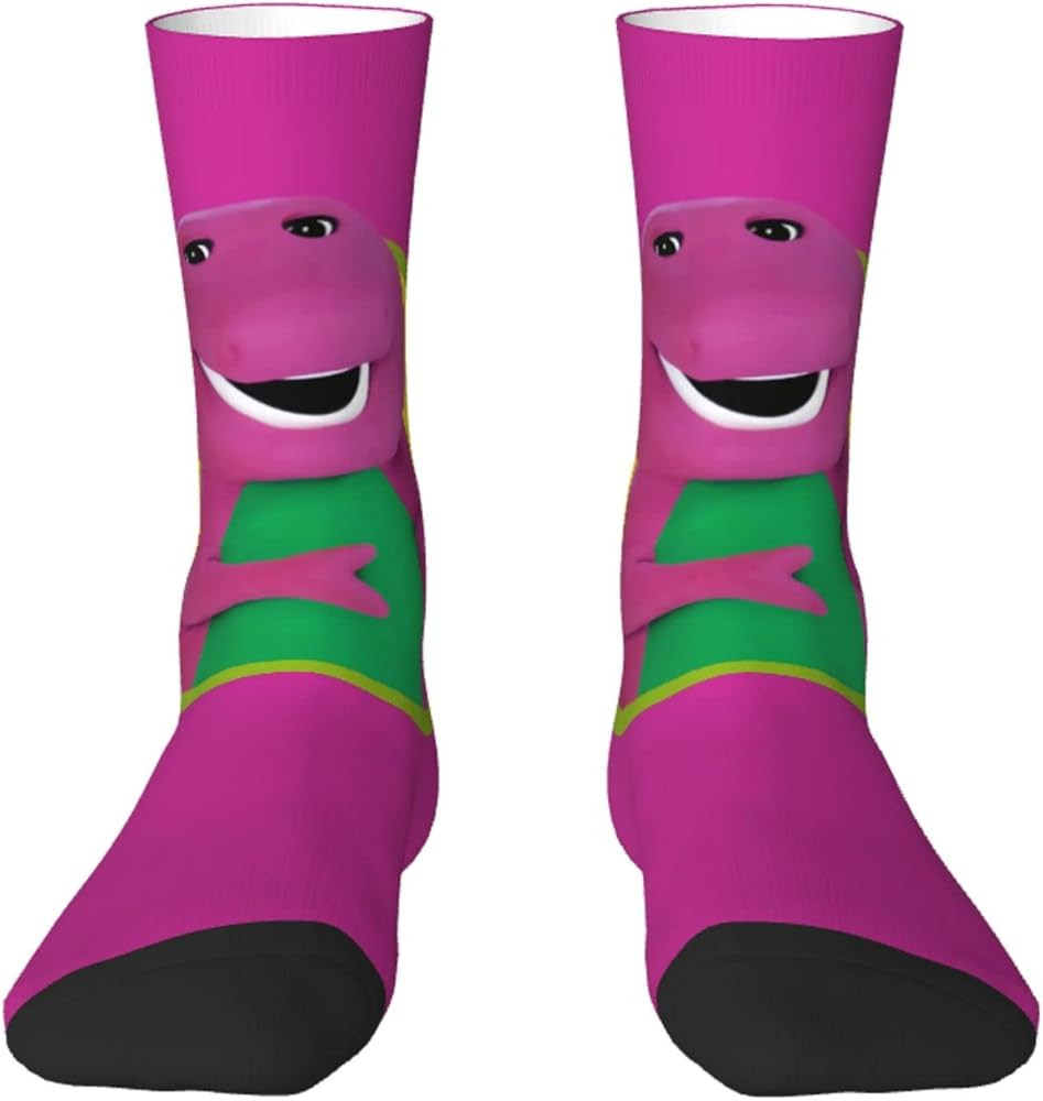 ORPJXIO Socks Barney Show and Friends Crew Socks for Women Men Winter Warm Stocking Novelty Casua... | Amazon (US)
