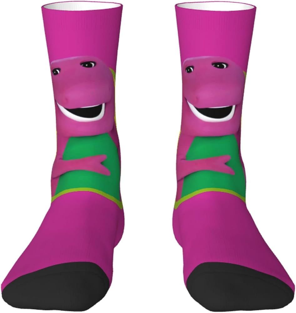 ORPJXIO Socks Barney Show and Friends Crew Socks for Women Men Winter Warm Stocking Novelty Casua... | Amazon (US)