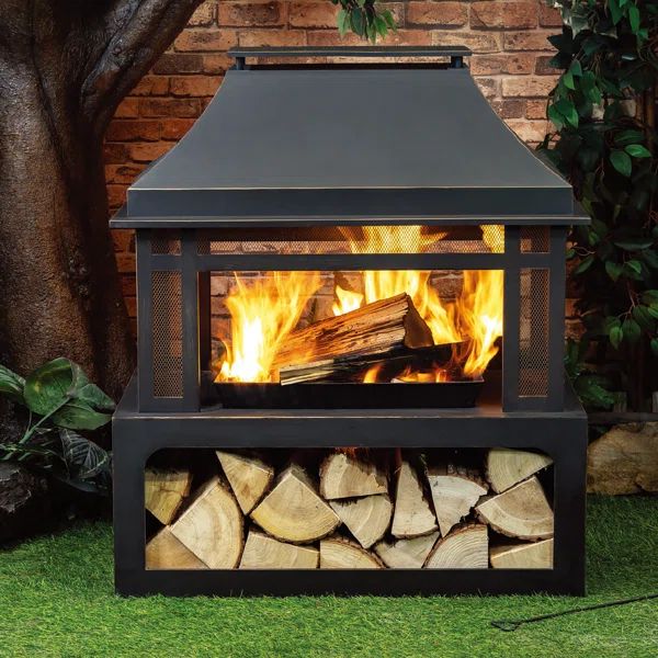 40 Inch Metal Wood Burner Fireplace | Wayfair North America