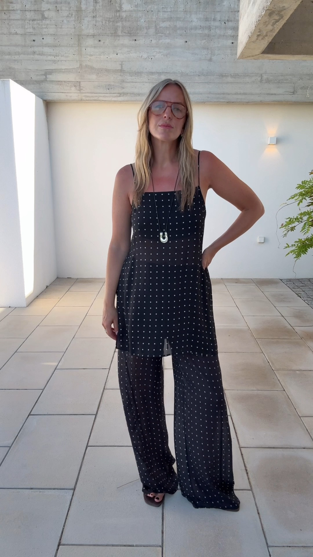 Love love this outfit 
Light flowing sheer fabric
Lovely details and a silhouette that just feels lovely to wear. 

I wear the U.K. 12 in the top (I’m small busted) and the U.K. -14 in the trousers . 

Similar pieces available in the sale and linked below 👇 

@DISSH

#LTKsummer #LTKtravel #LTKpartywear