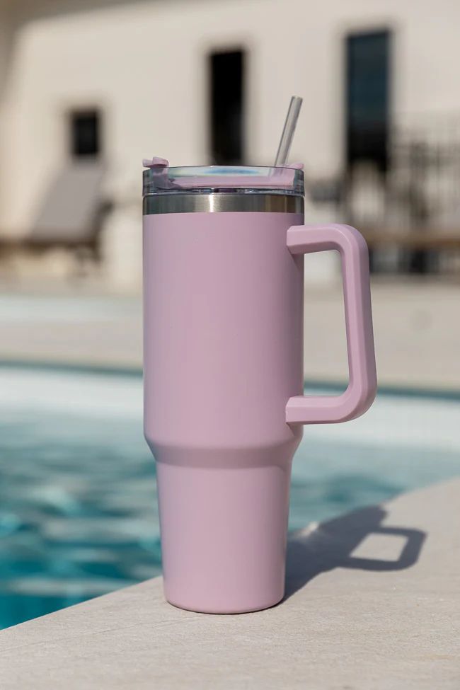 Sippin' Pretty Lilac 40 oz Drink Tumbler With Lid And Straw | Pink Lily