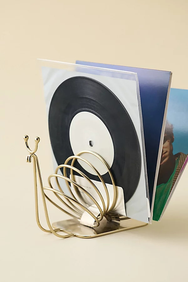 Snail Shaped Vinyl Storage Rack in Gold at Urban Outfitters | Urban Outfitters (US and RoW)