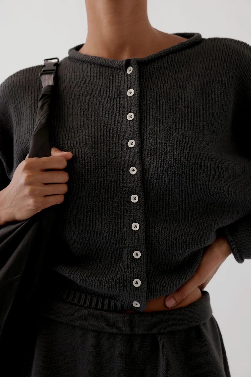 PERI SHRUNKEN CARDIGAN IN COTTON | James Street Co.
