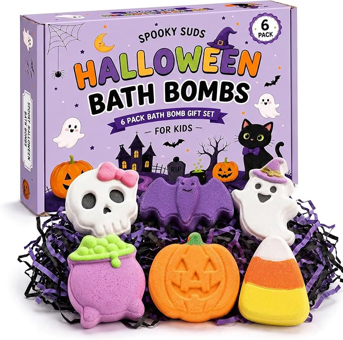 Halloween Bath Bombs, 6 Pack Boo Spooky Basket Stuffers for Women Kids | Amazon (US)