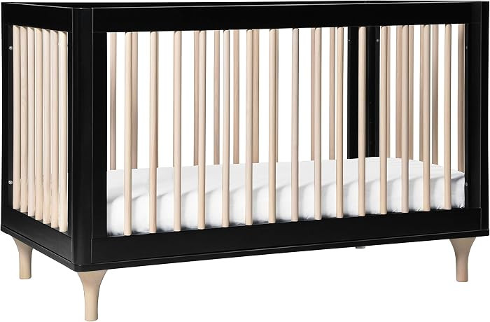 Babyletto Lolly 3-in-1 Convertible Crib with Toddler Bed Conversion Kit in Black and Washed Natur... | Amazon (US)
