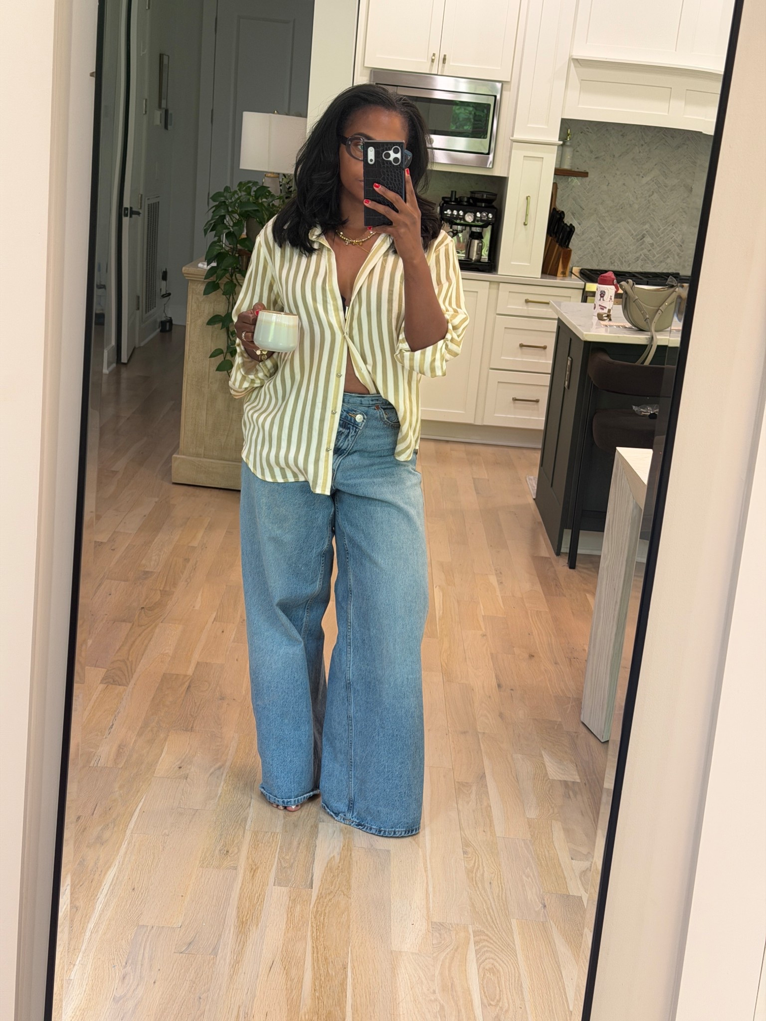 Casual day 
Top: M
Jeans: 8